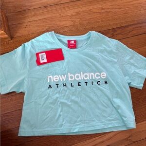 NWT New Balance Teal Athletics Cropped Tee